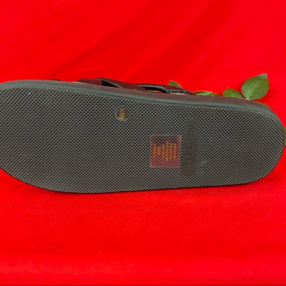 VINCE CAMUTO *CHAVELLE* PLATFORM SANDAL COLOR~BLACK BABY SHEEP SIZE 8.5 M NEW - Picture 6 of 8